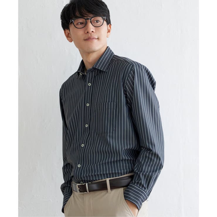 ネイビー | GOKU楽ワークスイスカラーシャツ | ikka 