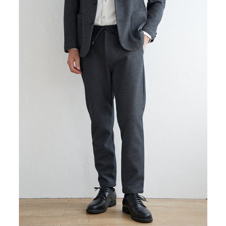 ネイビー | 【セットアップ対応】GOKU楽ワークウールライクパンツ | ikka 