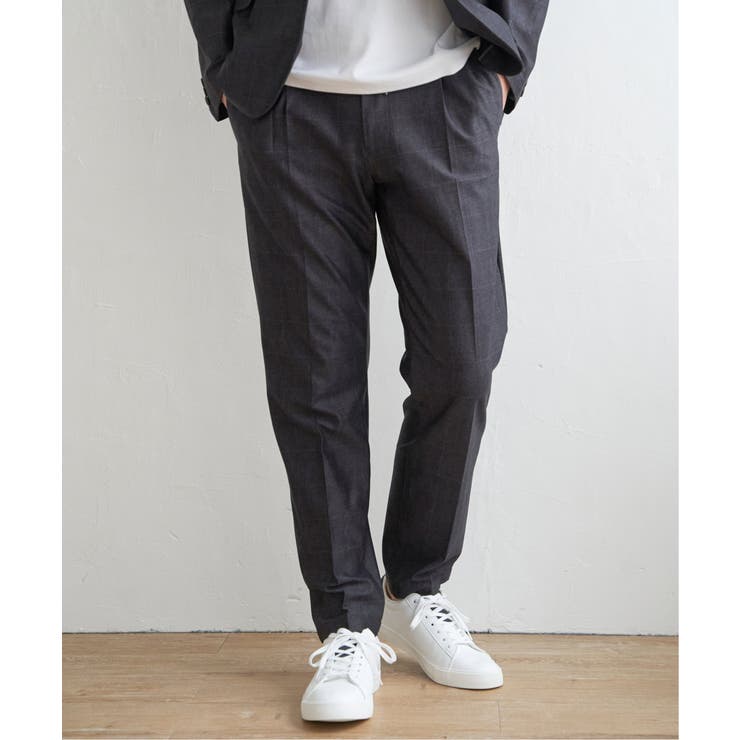 グレイ | 【セットアップ対応】メッシュチェックイージーパンツ | ikka 