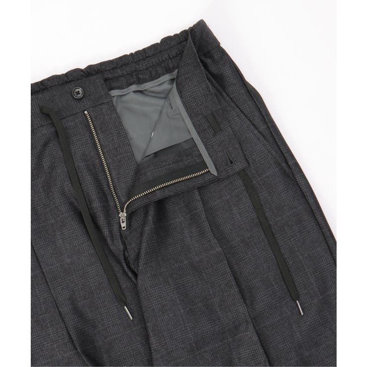 【セットアップ対応】メッシュチェックイージーパンツ | ikka  | 詳細画像13 