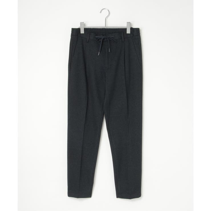 ネイビーブルー | 【セットアップ対応】BLKウールミックスジャージパンツ | ikka 