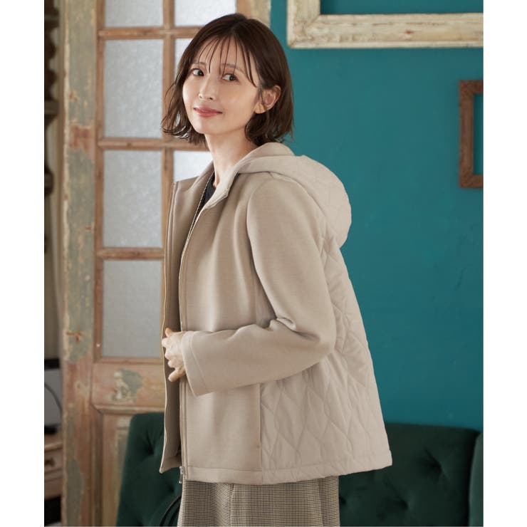 キルト切り替えフードコート | ikka  | 詳細画像3 