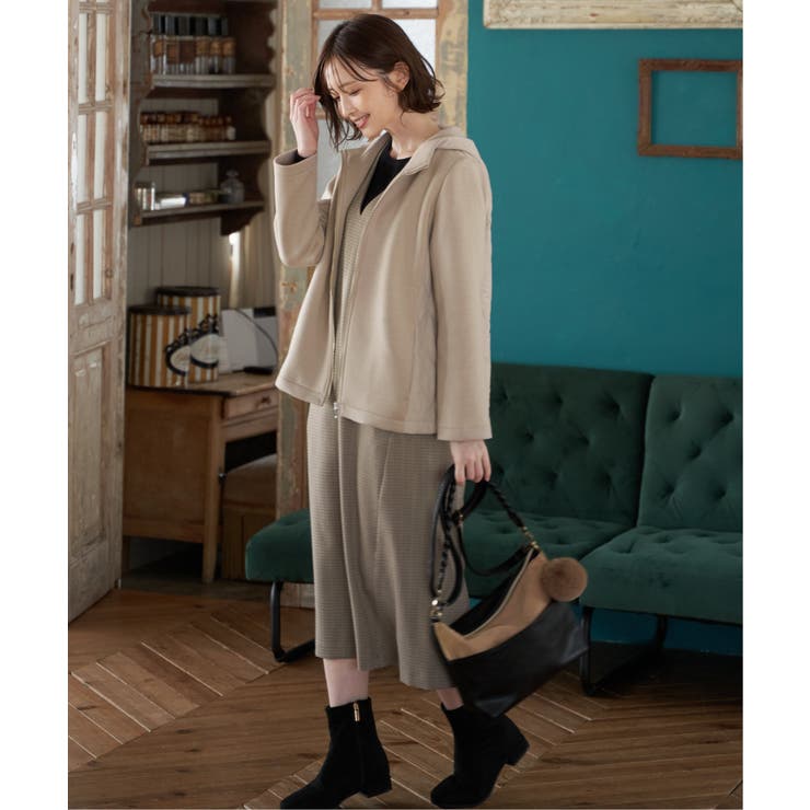 キルト切り替えフードコート | ikka  | 詳細画像4 