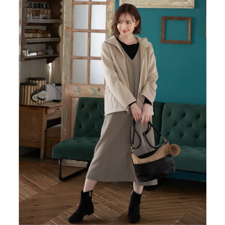 キルト切り替えフードコート | ikka  | 詳細画像5 