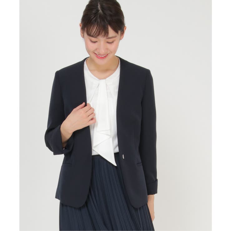 大人気✨ベイジ　 LUIZAノーカラージャケット　ウォッシャブル　ブラック　M BEIGE，(ベイジ，)｜LUIZA（ルイーザ）/ノーカラージャケット