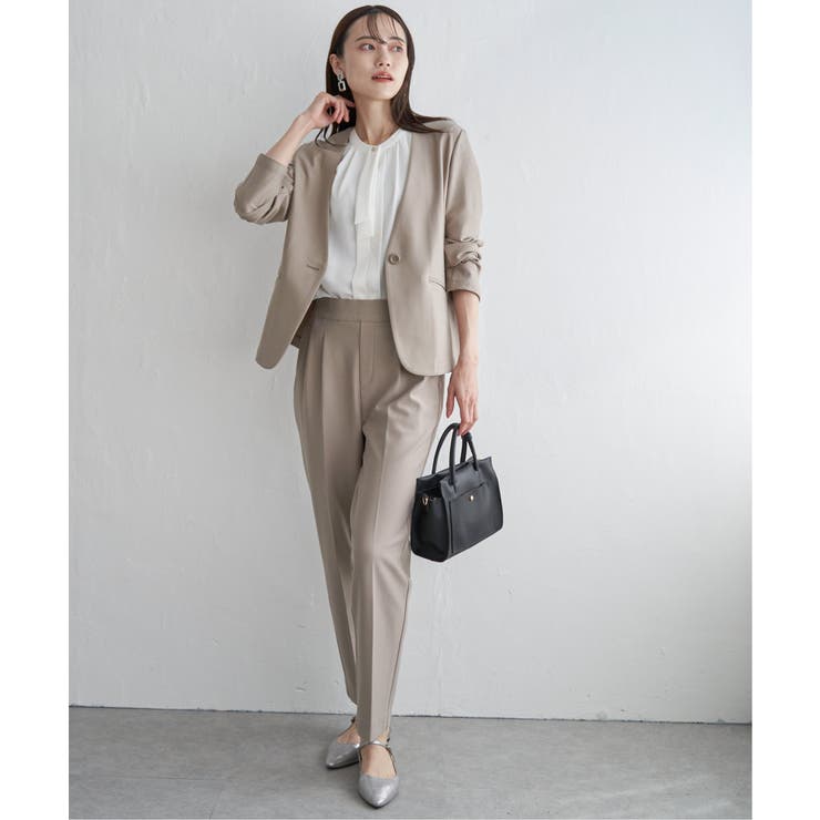 【洗濯機で洗える／セットアップ対応】GOKU楽カットソーノーカラージャケット | ikka  | 詳細画像9 