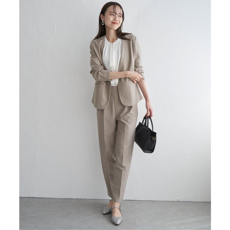 【洗濯機で洗える／セットアップ対応】GOKU楽カットソーノーカラージャケット | ikka  | 詳細画像10 