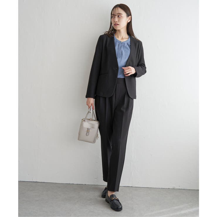 【洗濯機で洗える／セットアップ対応】GOKU楽カットソーノーカラージャケット | ikka  | 詳細画像16 