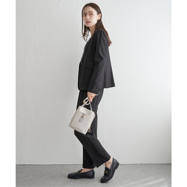 【洗濯機で洗える／セットアップ対応】GOKU楽カットソーノーカラージャケット | ikka  | 詳細画像17 