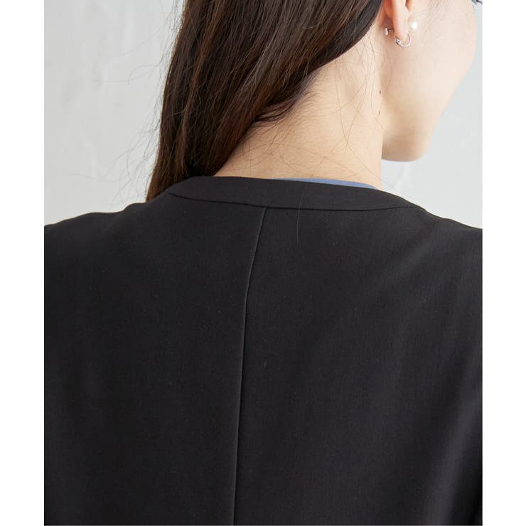 【洗濯機で洗える／セットアップ対応】GOKU楽カットソーノーカラージャケット | ikka  | 詳細画像22 