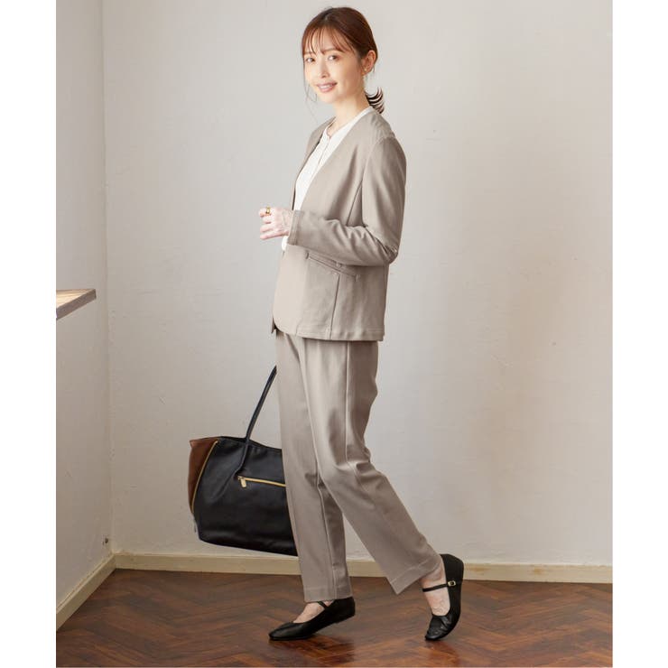 【洗濯機で洗える／セットアップ対応】GOKU楽カットソーノーカラージャケット | ikka  | 詳細画像4 