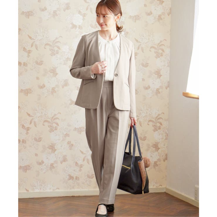 【洗濯機で洗える／セットアップ対応】GOKU楽カットソーノーカラージャケット | ikka  | 詳細画像5 