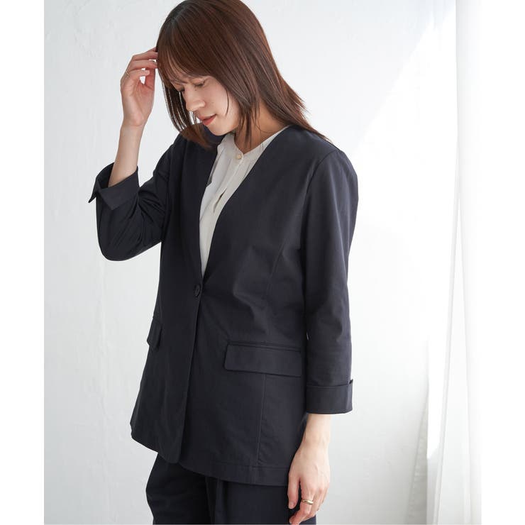 【セットアップ対応】GOKU楽ワークノーカラージャケット | ikka  | 詳細画像2 