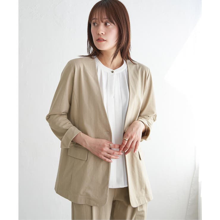 【セットアップ対応】GOKU楽ワークノーカラージャケット | ikka  | 詳細画像6 