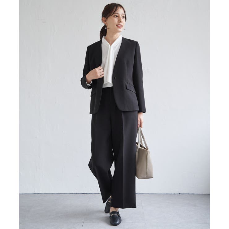 【洗濯機で洗える／セットアップ対応】ウォッシャブルVネックジャケット | ikka  | 詳細画像9 