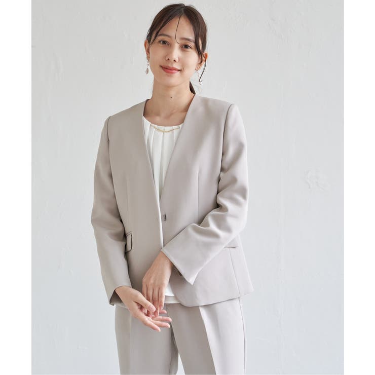 【洗濯機で洗える／セットアップ対応】ウォッシャブルVネックジャケット | ikka  | 詳細画像11 