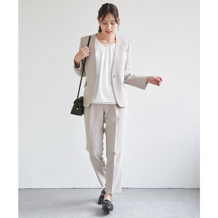 【洗濯機で洗える／セットアップ対応】ウォッシャブルVネックジャケット | ikka  | 詳細画像12 