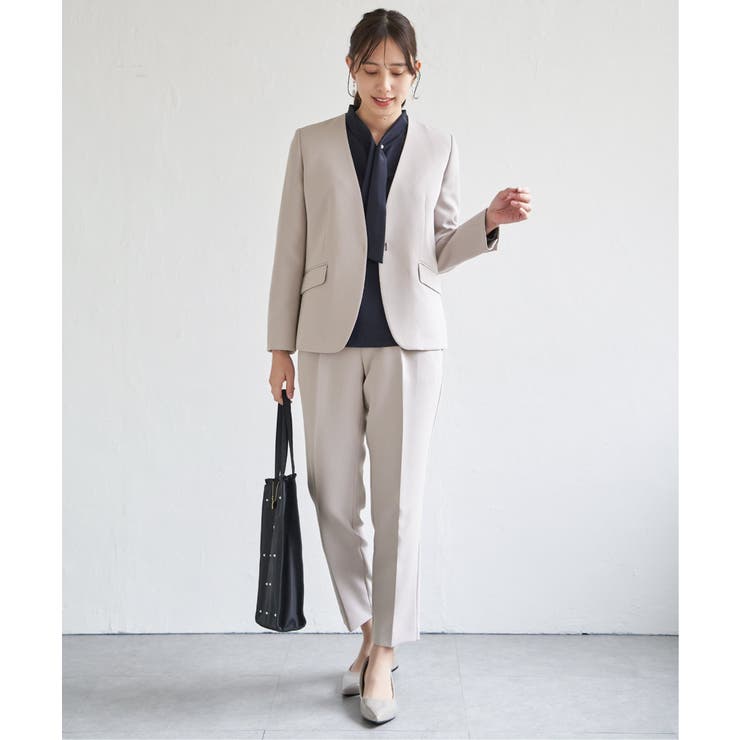 【洗濯機で洗える／セットアップ対応】ウォッシャブルVネックジャケット | ikka  | 詳細画像14 