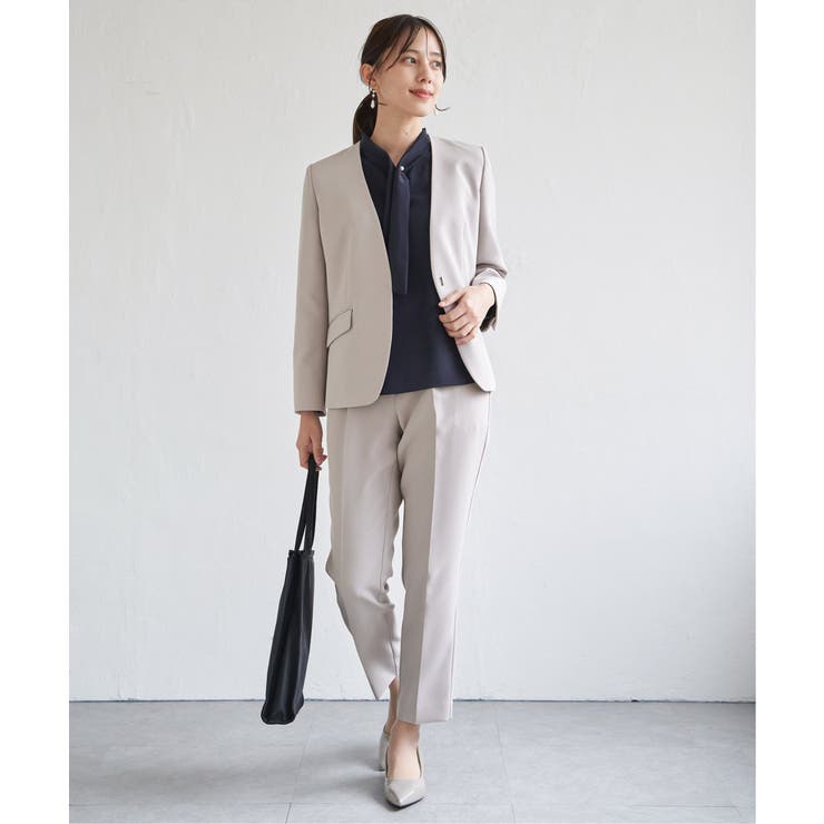 【洗濯機で洗える／セットアップ対応】ウォッシャブルVネックジャケット | ikka  | 詳細画像15 