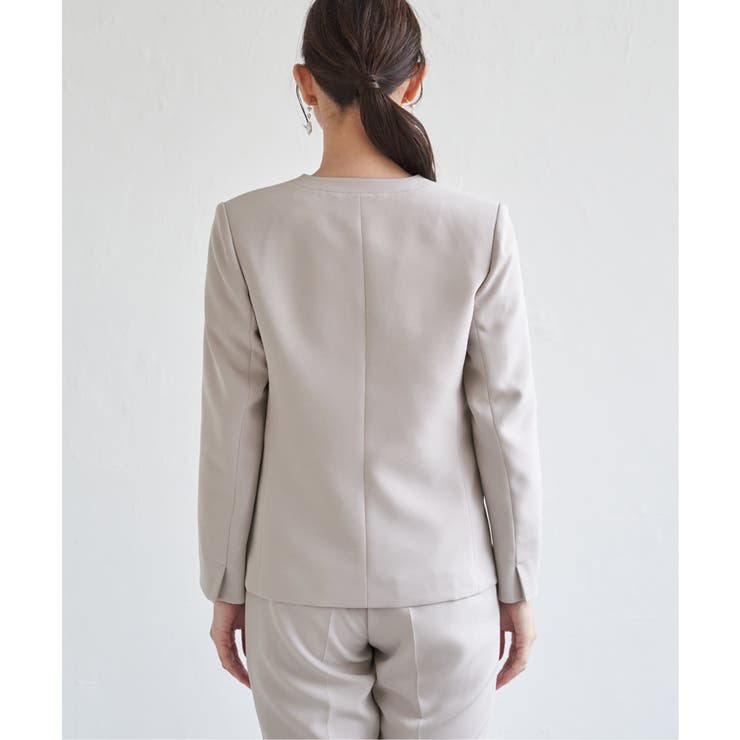 【洗濯機で洗える／セットアップ対応】ウォッシャブルVネックジャケット | ikka  | 詳細画像17 