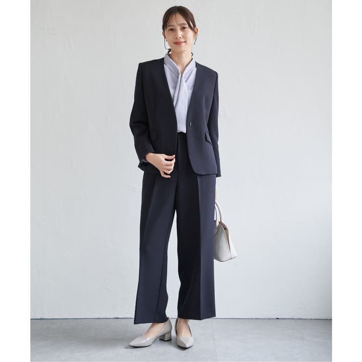 【洗濯機で洗える／セットアップ対応】ウォッシャブルVネックジャケット | ikka  | 詳細画像3 