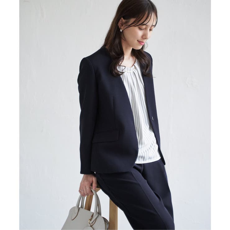 【洗濯機で洗える／セットアップ対応】ウォッシャブルVネックジャケット | ikka  | 詳細画像5 