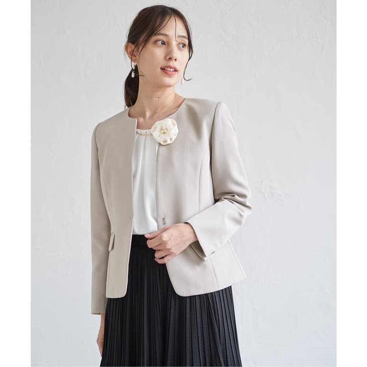 【洗濯機で洗える／セットアップ対応】ウォッシャブルキーネックジャケット | ikka  | 詳細画像11 