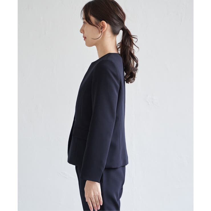 【洗濯機で洗える／セットアップ対応】ウォッシャブルキーネックジャケット | ikka  | 詳細画像16 