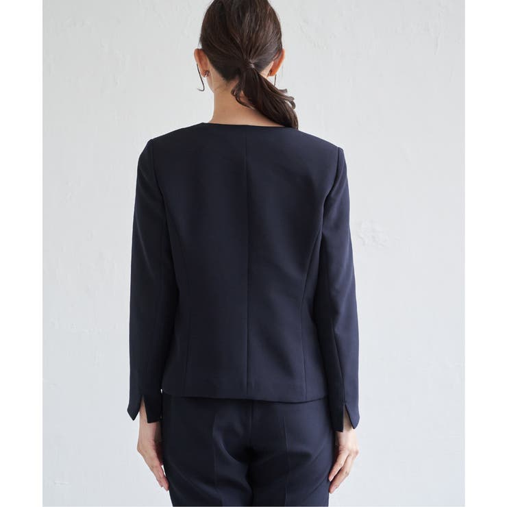 【洗濯機で洗える／セットアップ対応】ウォッシャブルキーネックジャケット | ikka  | 詳細画像17 