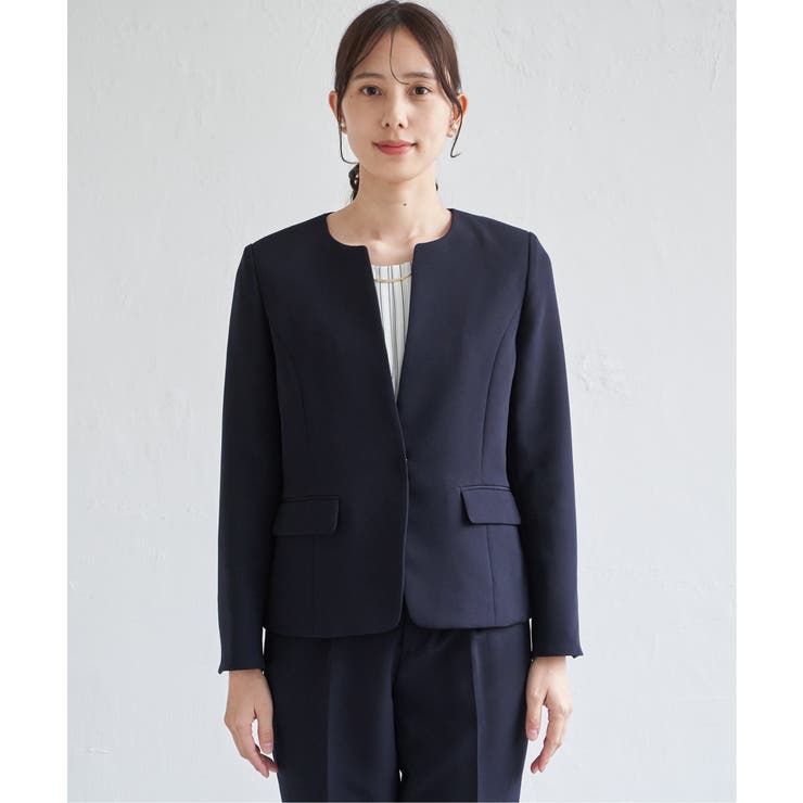 【洗濯機で洗える／セットアップ対応】ウォッシャブルキーネックジャケット | ikka  | 詳細画像18 