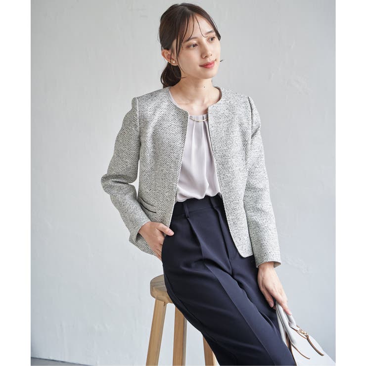 【フォーマル対応】ファンシーツイードジャケット | ikka  | 詳細画像1 