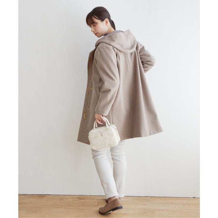 ウールライクフード取り外しコート | ikka  | 詳細画像13 