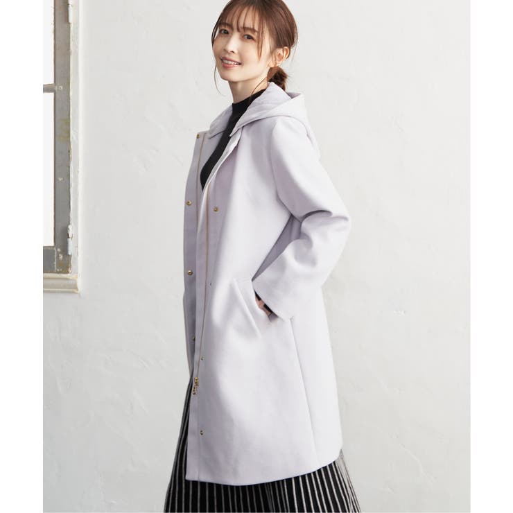 ウールライクフード取り外しコート | ikka  | 詳細画像2 