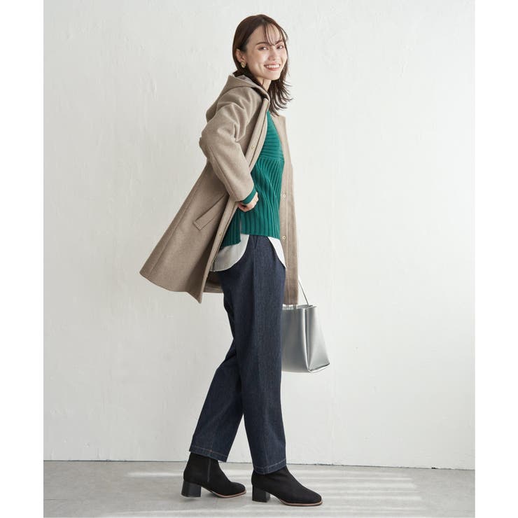 ウールライクストレッチフードコート | ikka  | 詳細画像10 