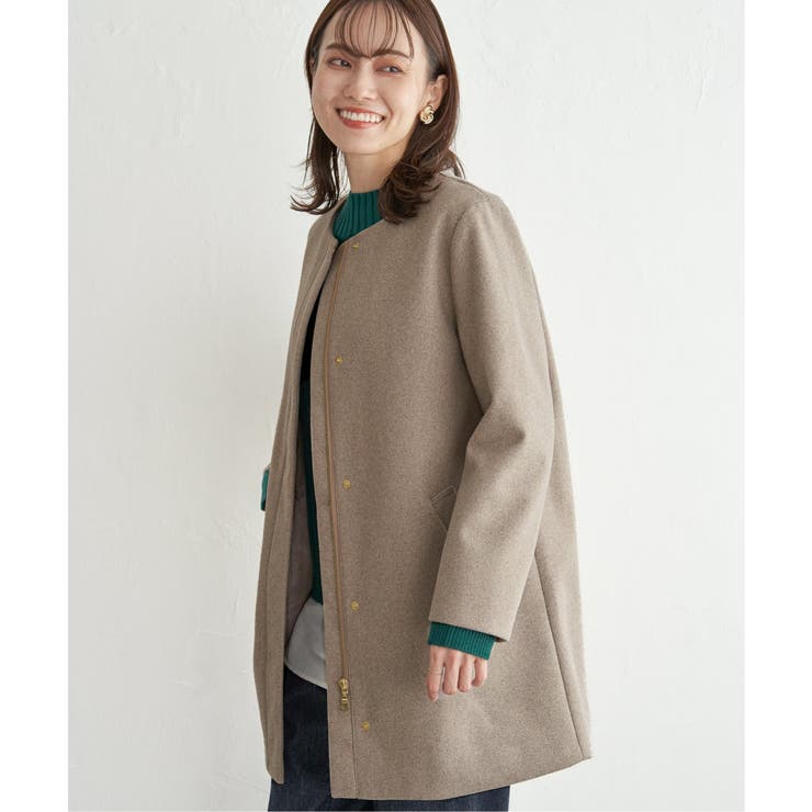 ウールライクストレッチフードコート | ikka  | 詳細画像11 