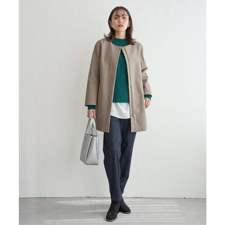 ウールライクストレッチフードコート | ikka  | 詳細画像14 