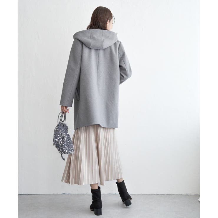 ウールライクストレッチフードコート | ikka  | 詳細画像16 