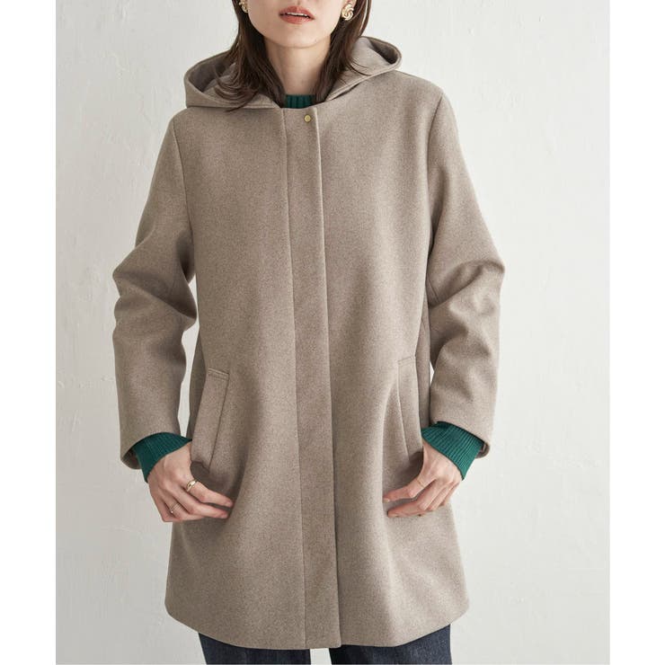 ウールライクストレッチフードコート | ikka  | 詳細画像5 