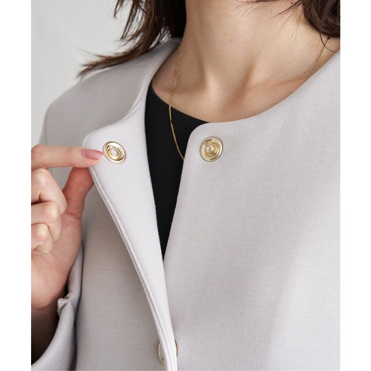 ダンボールニットノーカラーコート | ikka  | 詳細画像28 