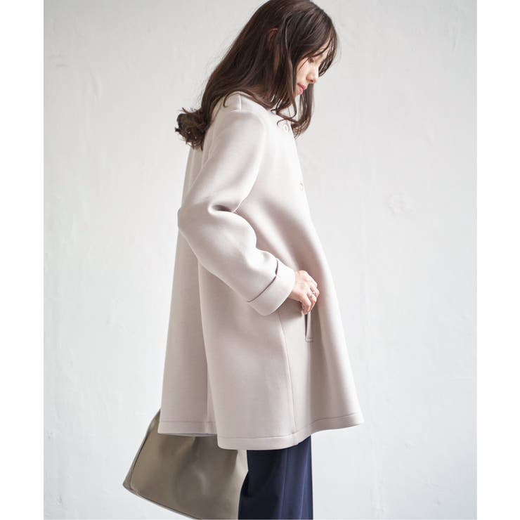 ダンボールニットノーカラーコート | ikka  | 詳細画像10 