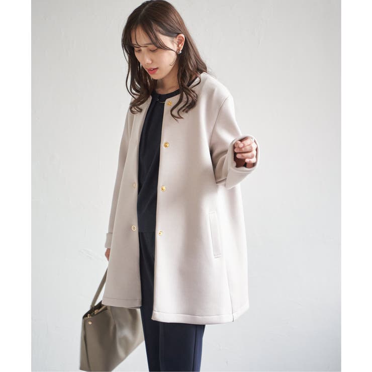 ダンボールニットノーカラーコート | ikka  | 詳細画像11 