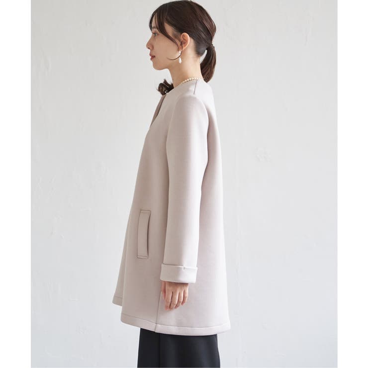 ダンボールニットノーカラーコート | ikka  | 詳細画像24 