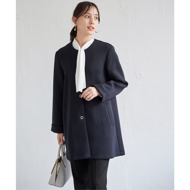 ダンボールニットノーカラーコート | ikka  | 詳細画像5 