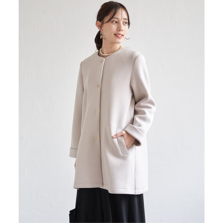 ダンボールニットノーカラーコート | ikka  | 詳細画像6 