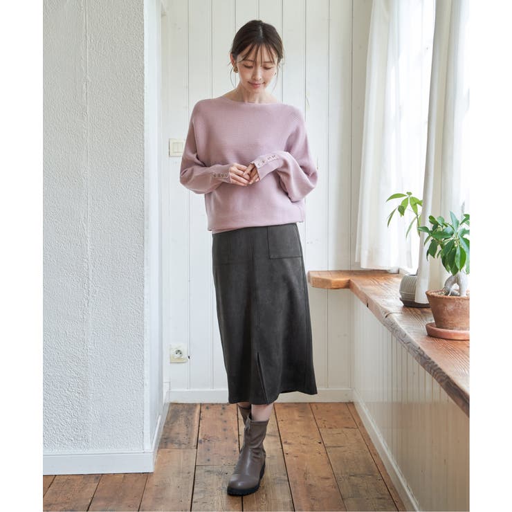 横リブドルマンラメニットプルオーバー | ikka  | 詳細画像5 