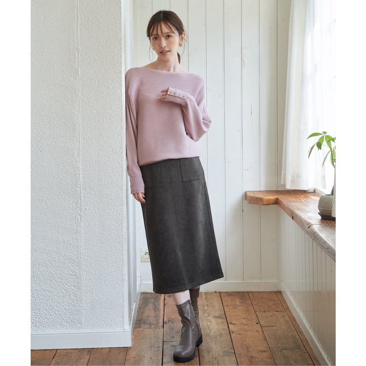 横リブドルマンラメニットプルオーバー | ikka  | 詳細画像6 