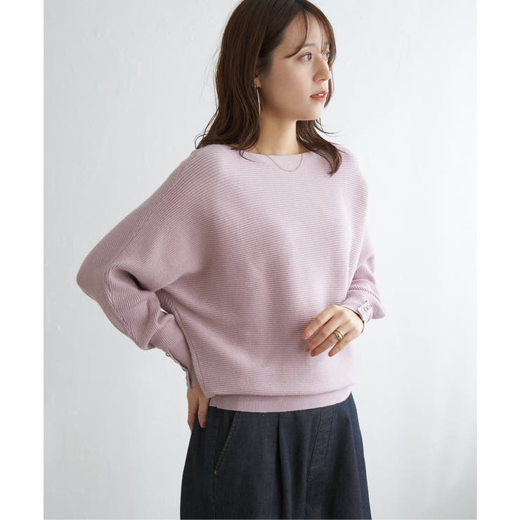 横リブドルマンラメニットプルオーバー | ikka  | 詳細画像7 