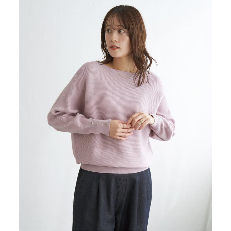 横リブドルマンラメニットプルオーバー | ikka  | 詳細画像8 