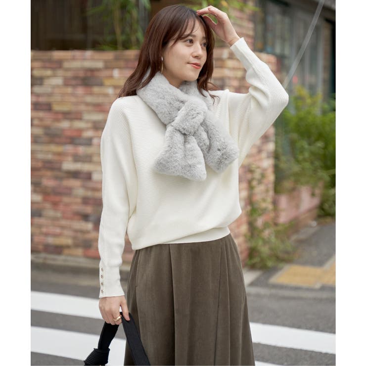 横リブドルマンラメニットプルオーバー | ikka  | 詳細画像12 