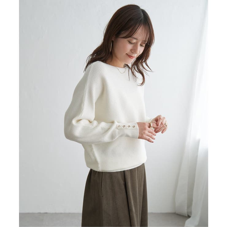 横リブドルマンラメニットプルオーバー | ikka  | 詳細画像14 